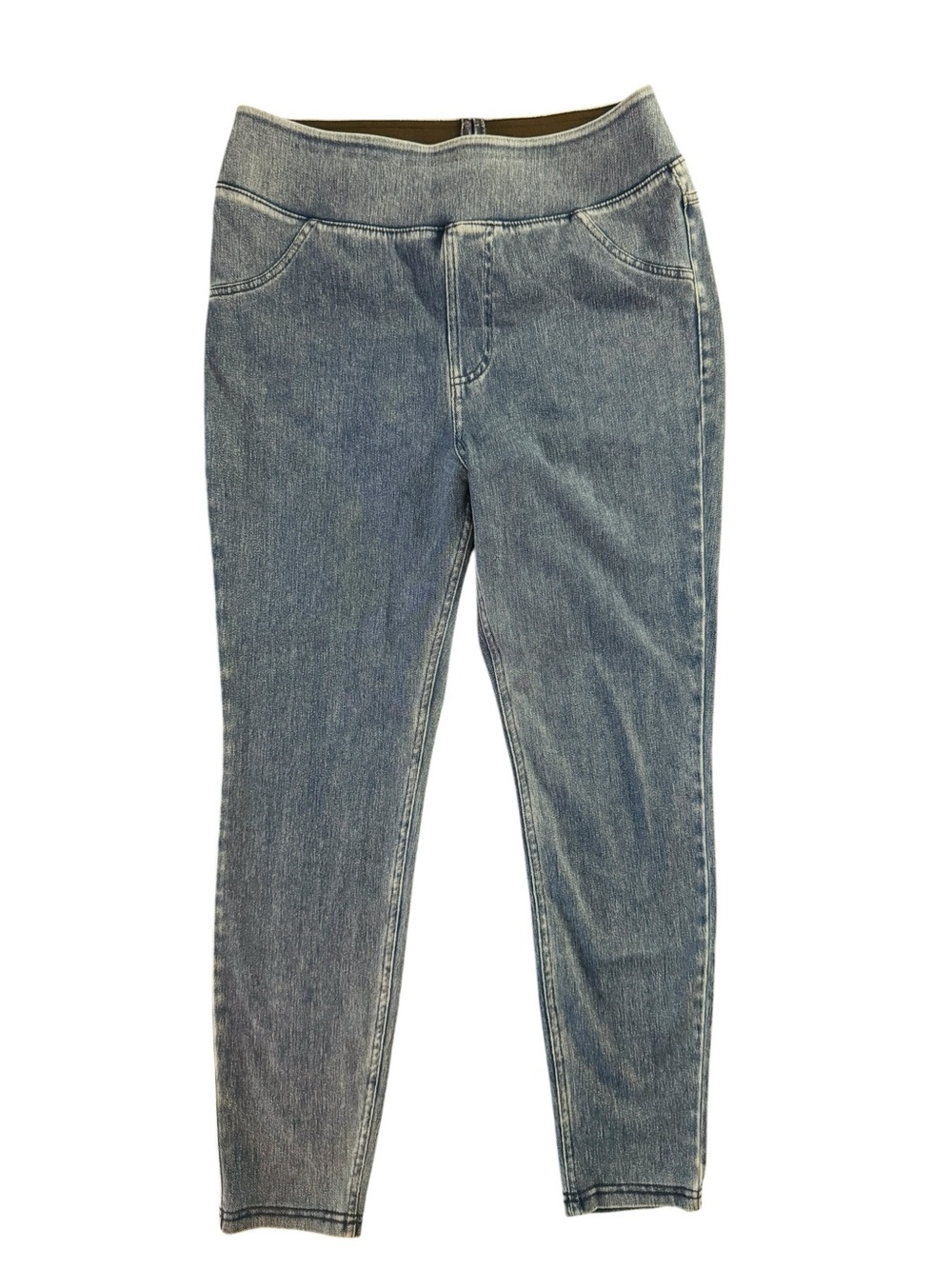 Halara Denim Jeggings Womens Medium Blue Stretch Pull On Skinny Jeans 7/8 Length